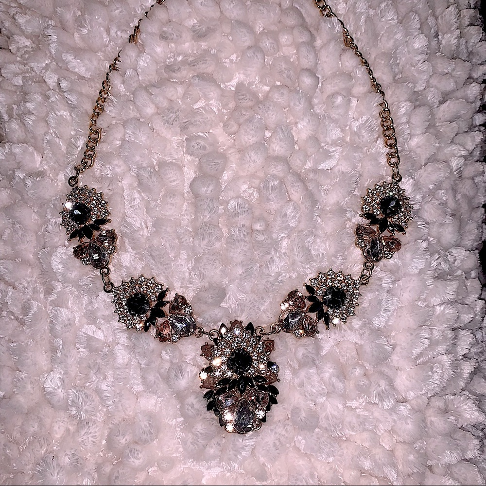 Cluster Rhinestone Necklace